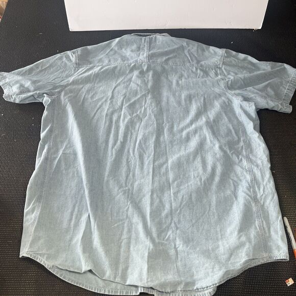 Wrangler Riggs Workwear Button Down Shirt Short Sleeve‎ Blue Size 3XT Denim - Picture 6 of 6